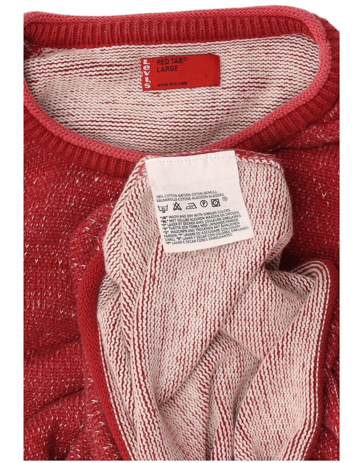 Levi's Ανδρικό πουλόβερ με λαιμόκοψη, μεγάλο κόκκινο βαμβακερό