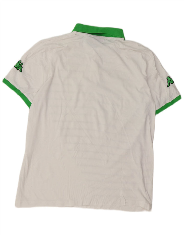 Ανδρικό γραφικό πόλο μπλουζάκι KAPPA XL Λευκό ριγέ