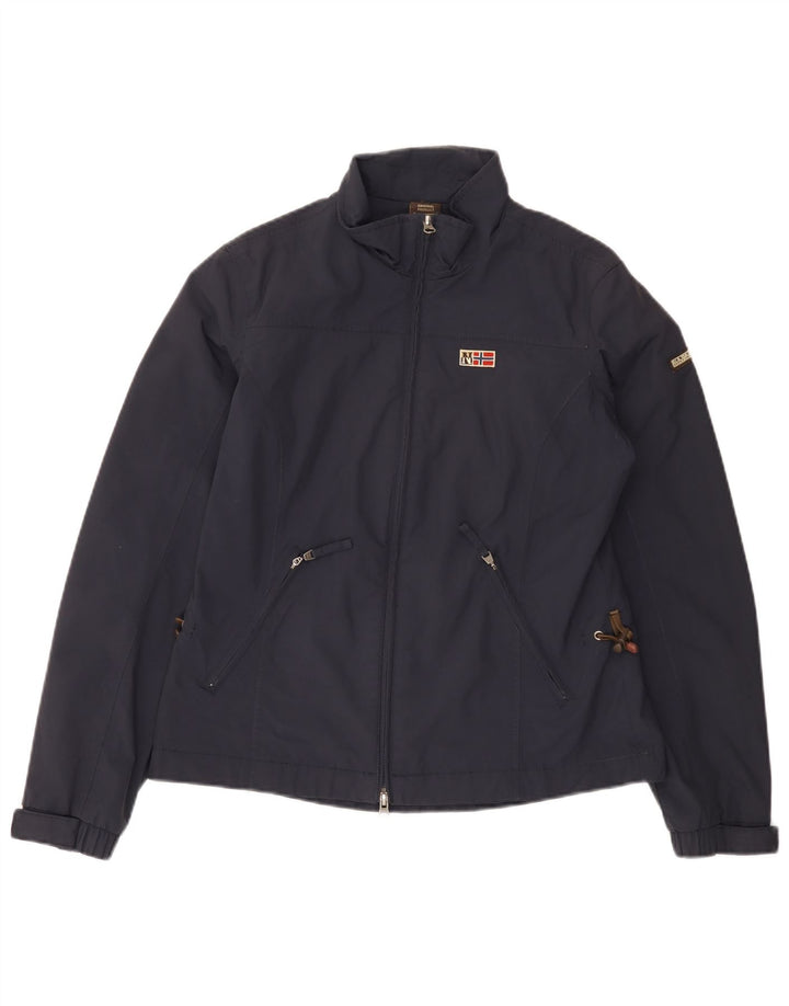 Napapijri Γυναικείο μπουφάν βροχής UK 12 Medium Navy Blue Polyamide