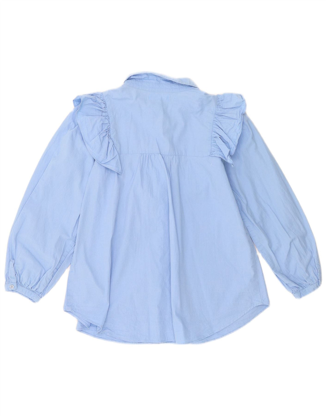 Zara Girls Ruffle πουκάμισο Μπροστινό Μπλούζα 13-14 ετών Μπλε