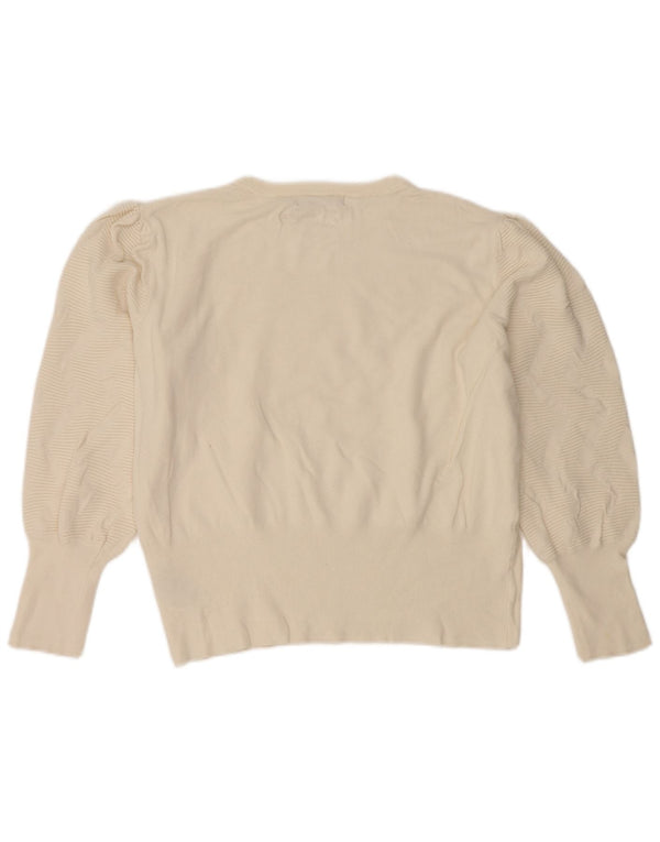 Marks & Spencer Γυναικείο πουλόβερ Crop Crew Neck Jumper UK 16 Large Off White