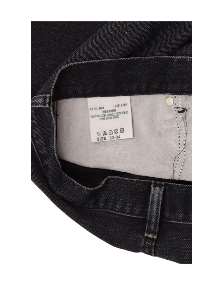 Lee Mens Freeburn Straight Jeans W33 L34 Μαύρο βαμβακερό