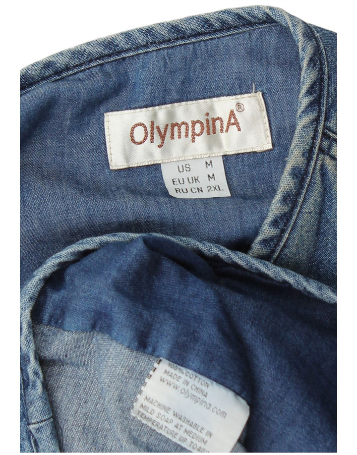Olympia Mens Denim Utility Gilet UK 38 Medium Blue Cotton