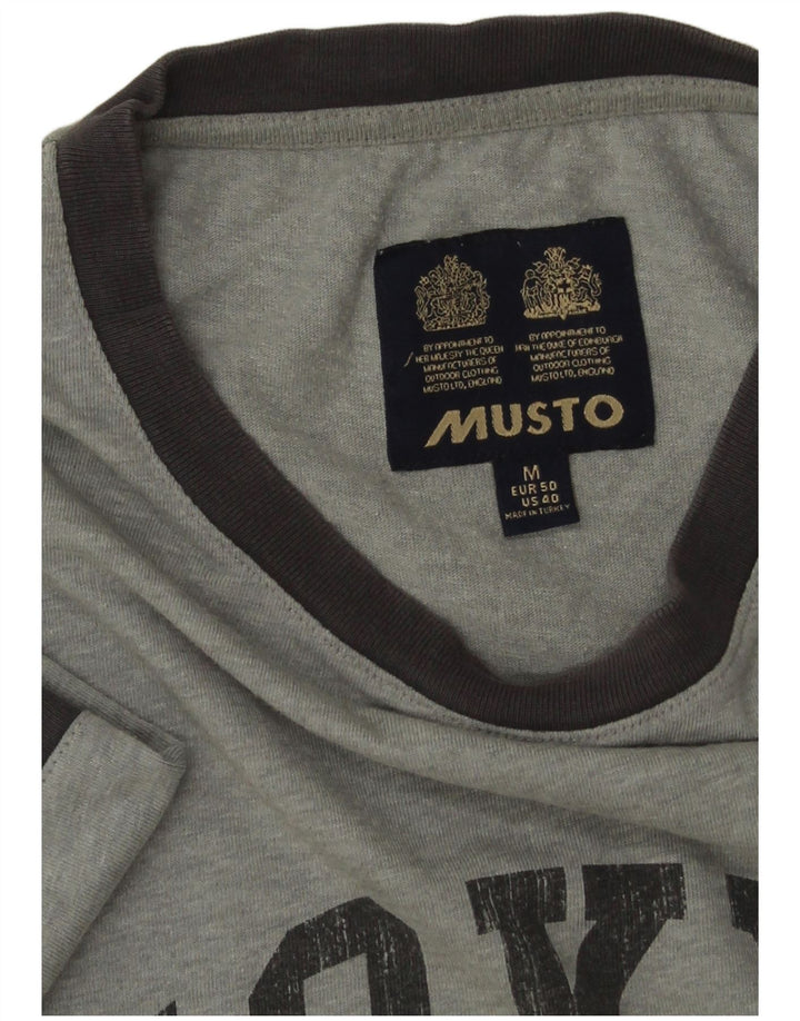 Ανδρικό γραφικό T-Shirt MUSTO Top Medium Grey Flecked