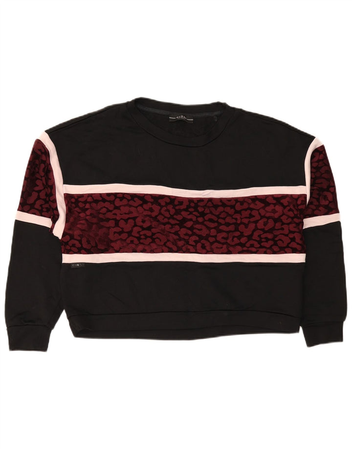 Guess Γυναικείο φούτερ μεγάλου μεγέθους Jumper UK 14 Medium Black Animal print