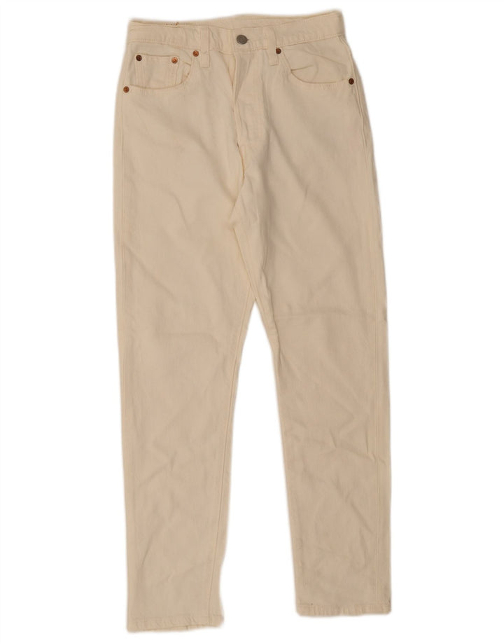 Γυναικείο Levi's 501 Straight Jeans W25 L28 Off White Βαμβακερό