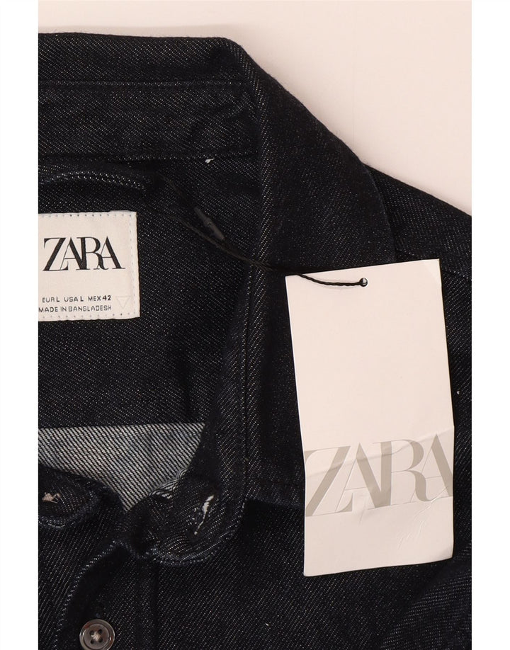Ανδρικό τζιν πουκάμισο Zara μεγάλο μπλε ναυτικό βαμβακερό