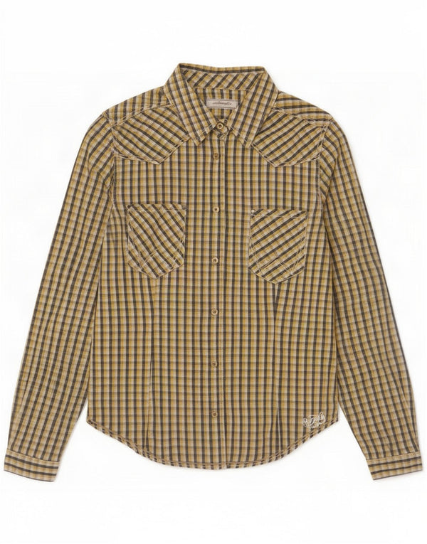 Wrangler Γυναικείο Πουκάμισο UK 10 Small Yellow Gingham Cotton