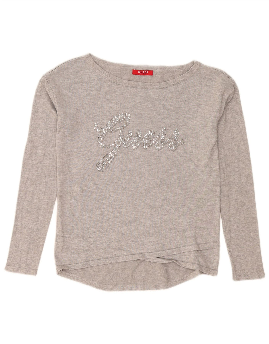 Guess Γυναικείο τοπ μακρυμάνικο UK 10 Small Grey Viscose