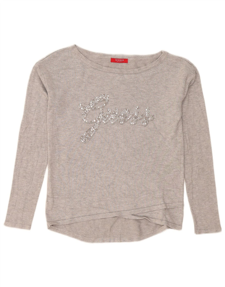 Guess Γυναικείο τοπ μακρυμάνικο UK 10 Small Grey Viscose