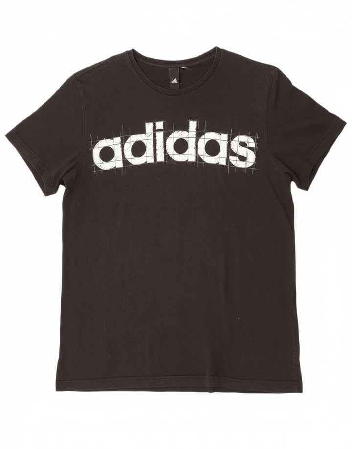 Ανδρικό γραφικό T-Shirt Adidas Top Large Μαύρο