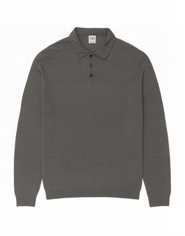 Zara Ανδρικό πουλόβερ Polo Neck Jumper XL Γκρι