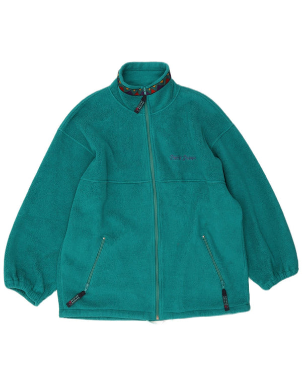 Vintage Ανδρικό Fleece Jacket UK 40 Large Green Geometric Polyester