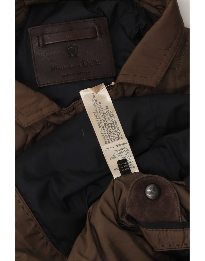 Massimo Dutti Ανδρικό καπιτονέ μπουφάν UK 42 XL καφέ πολυεστέρας