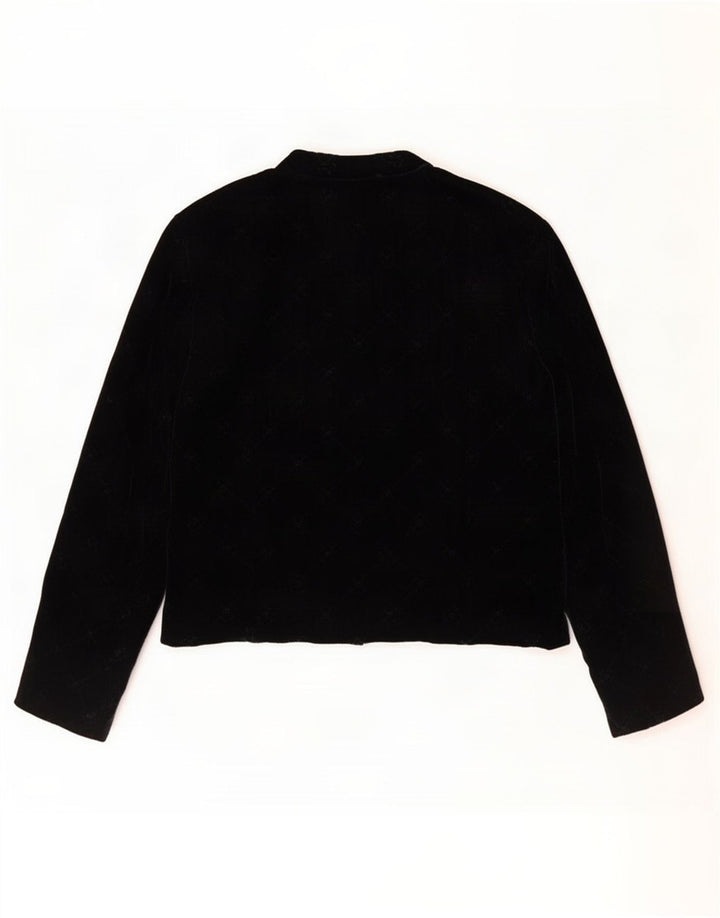 Vintage Γυναικείο Open Blazer Jacket IT 48 XL Μαύρο βαμβακερό