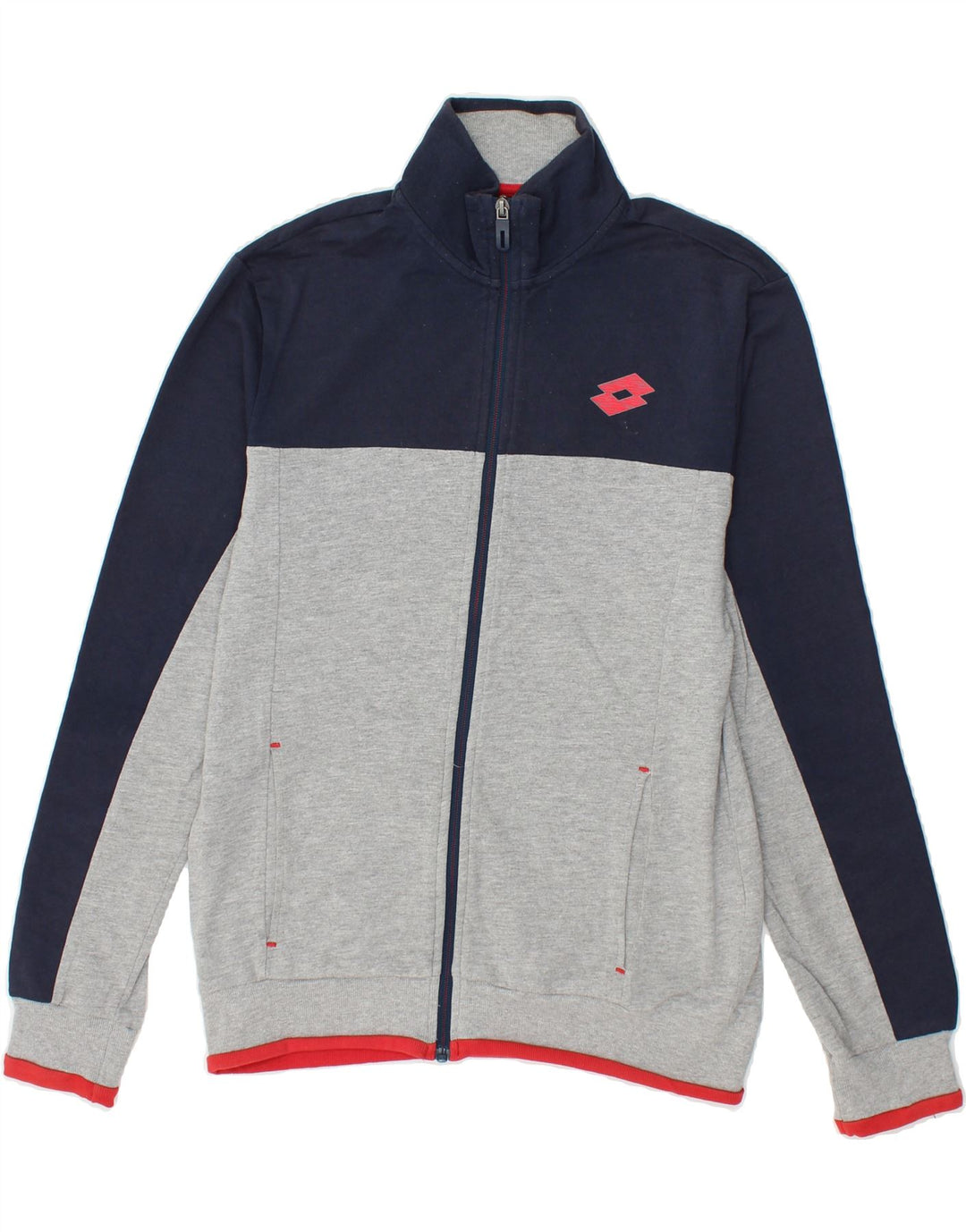 LOTTO Mens Tracksuit Top Jacket Medium Grey Colourblock Cotton Vintage Lotto and Second-Hand Lotto from Messina Hembry 