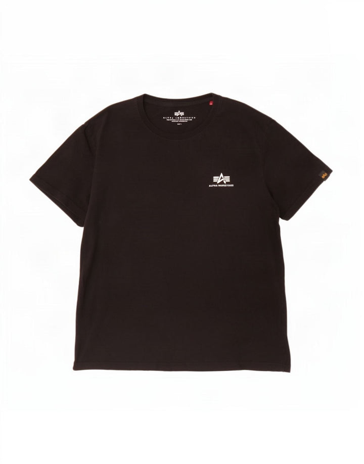 Ανδρικό T-Shirt Alpha Industries Top μεγάλο μαύρο βαμβακερό