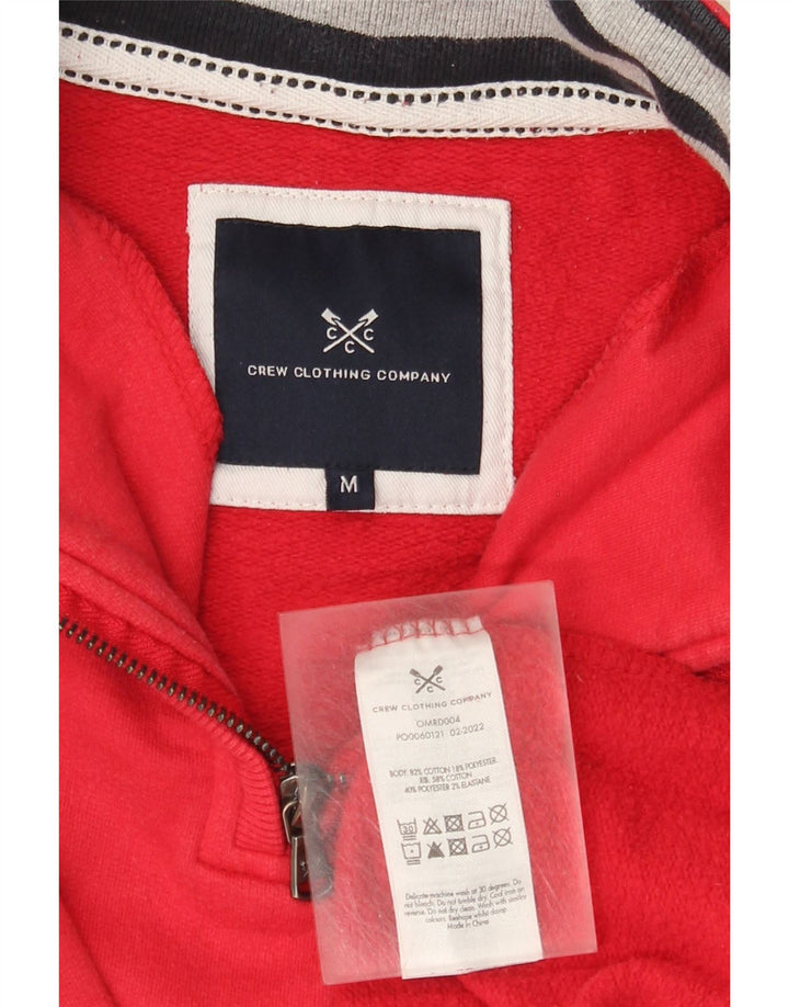 Ανδρικό φούτερ με φερμουάρ Crew Clothing, μεσαίο κόκκινο βαμβακερό