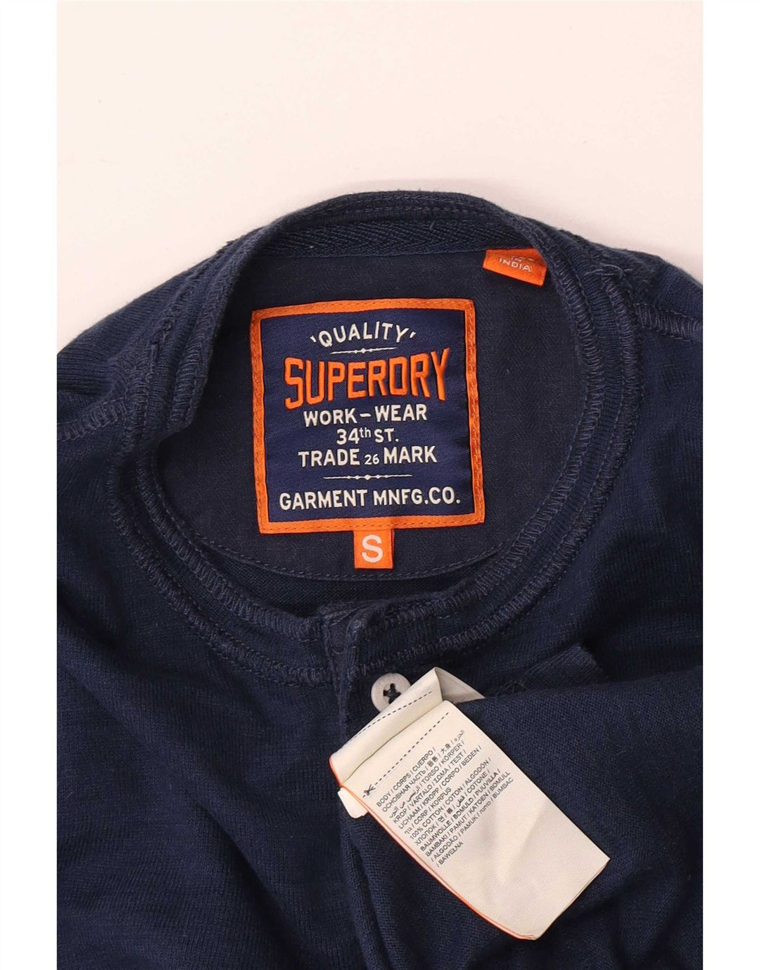 Ανδρικό μπλουζάκι Superdry, μακρυμάνικο, βαμβακερό σε μπλε ναυτικό