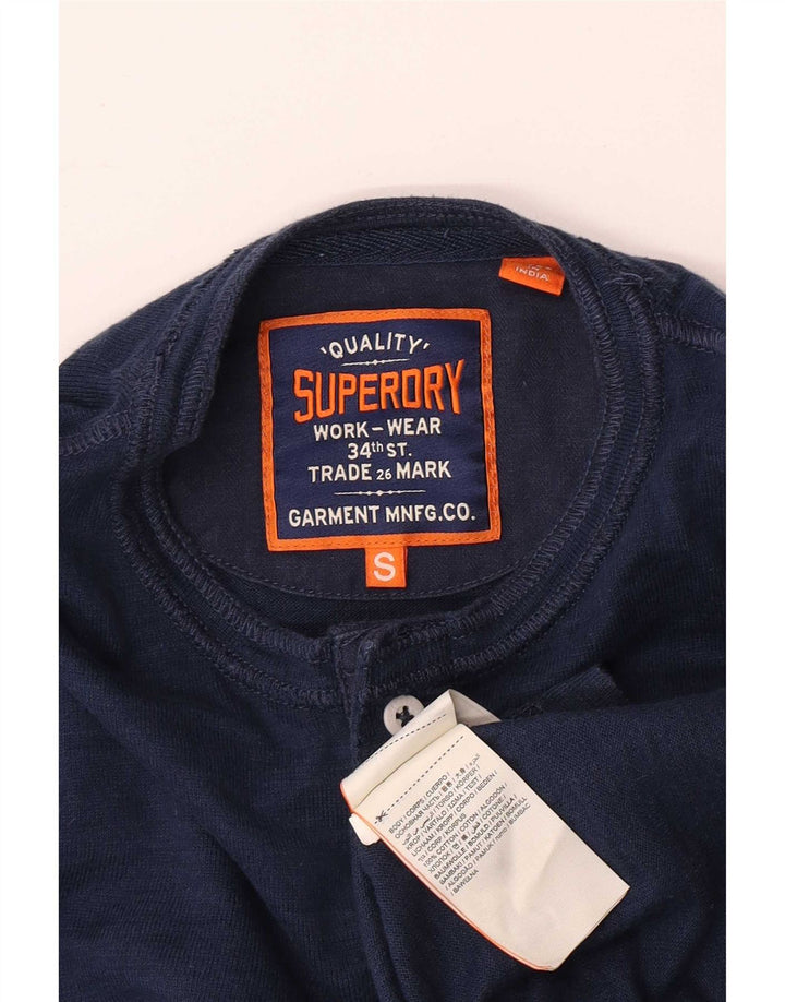 Ανδρικό μπλουζάκι Superdry, μακρυμάνικο, βαμβακερό σε μπλε ναυτικό
