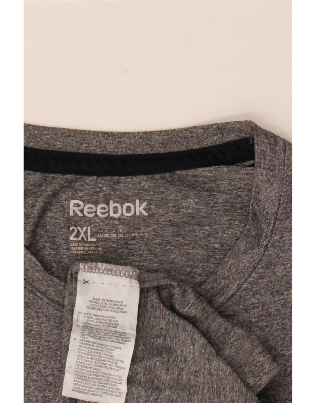 Ανδρικό T-Shirt Reebok Top 2XL με γκρι φλεγμονή πολυεστέρας