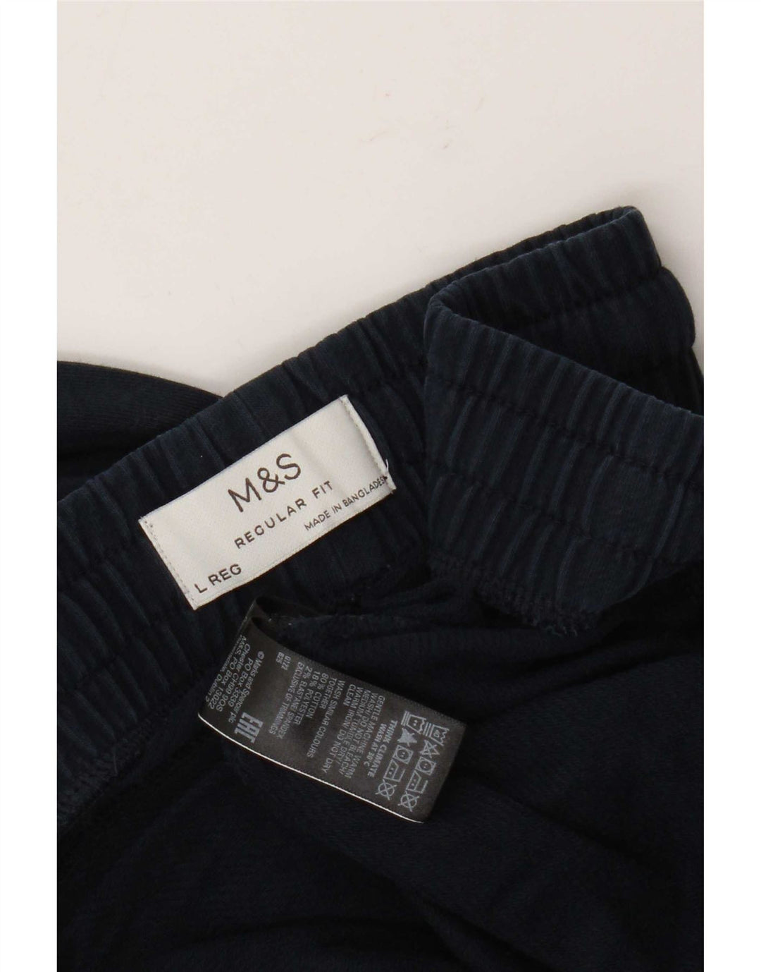 Marks & Spencer Ανδρική φόρμα κανονικής φόρμας παντελόνι μεγάλο navy μπλε βαμβακερό
