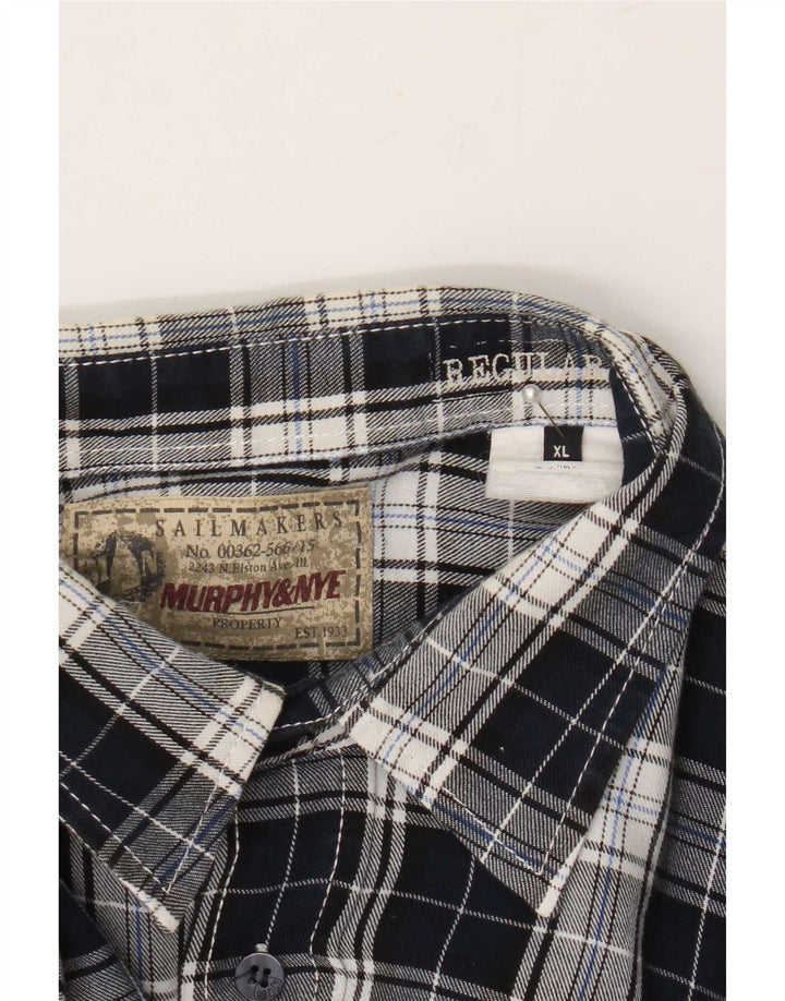 Ανδρικό φανελένιο πουκάμισο Murphy & Nye XL Navy Blue καρό