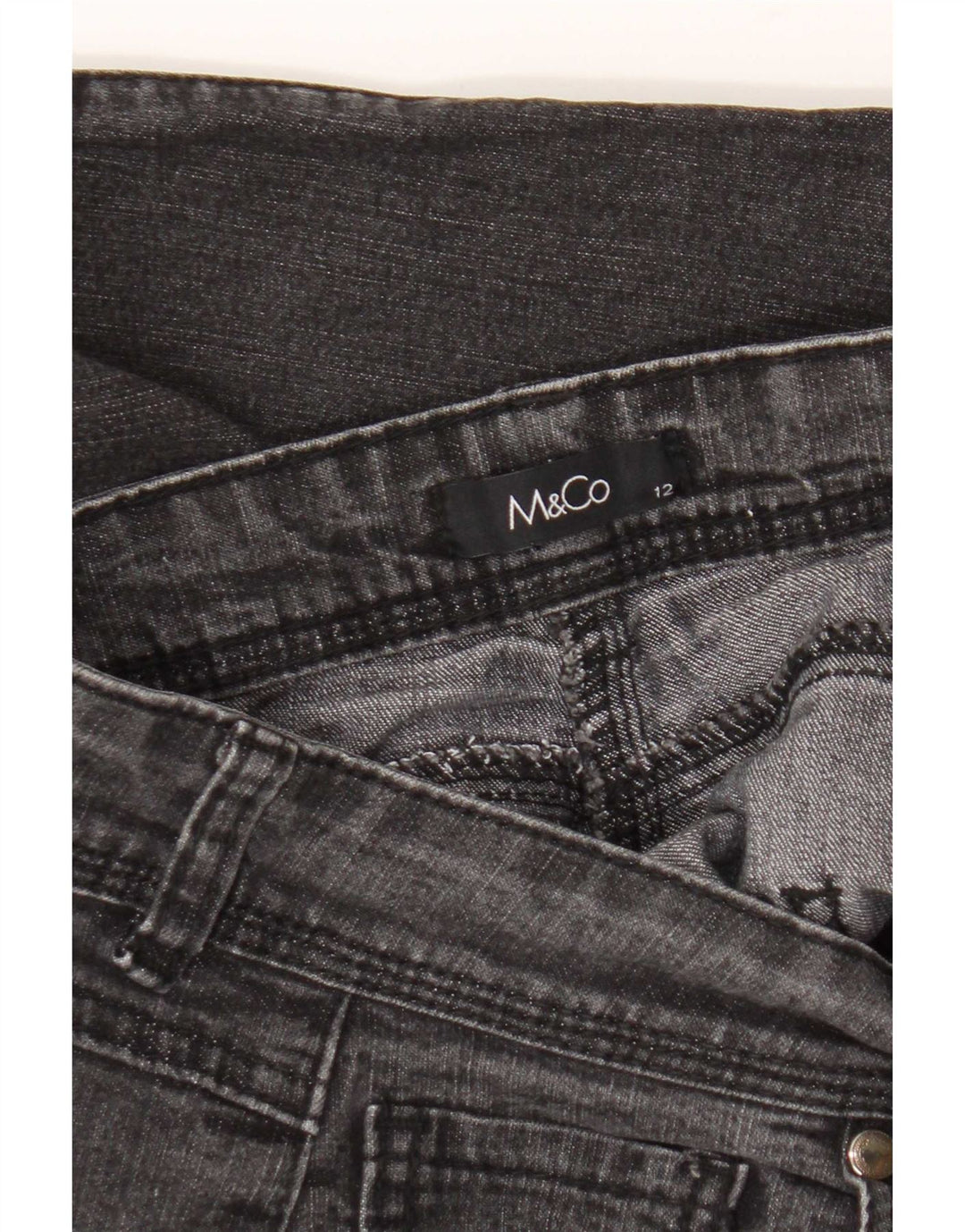 M&Co Γυναικεία Straight Jeans UK 12 Medium W30 L30 Grey