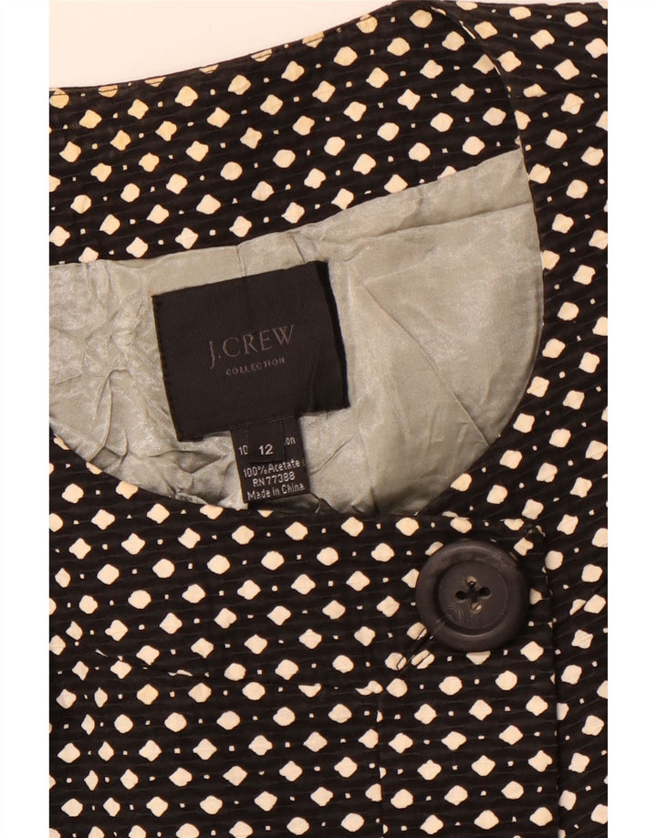 J. CREW Γυναικείο σακάκι σακάκι 1 κουμπιού US 12 Large Black Spotted