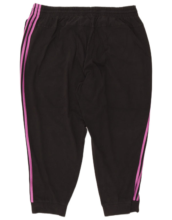 Γυναικεία αθλητική φόρμα ADIDAS Παντελόνι Joggers UK 28/30 3XL Μαύρο βαμβακερό
