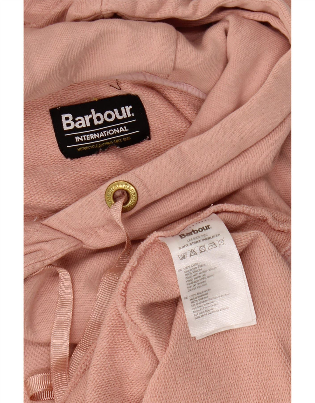 BARBOUR Γυναικείο Hoodie Jumper UK 12 Medium Pink Βαμβακερό