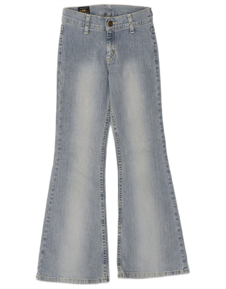 Lee Girls Flared Jeans 8-9 Years W22 L24 Blue Cotton