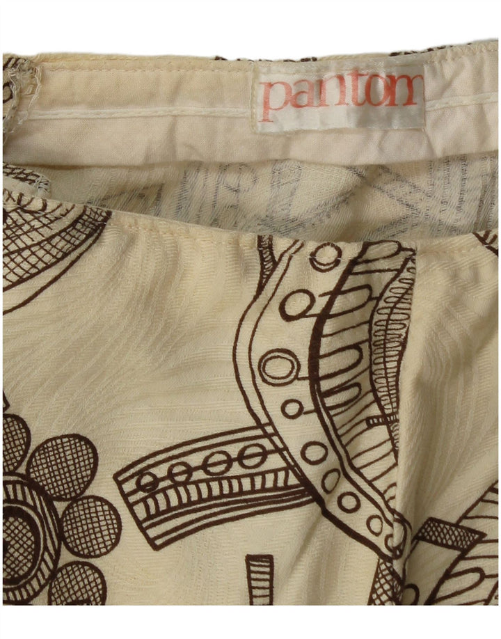 Vintage γυναικείο Abstract Pattern Bootcut Casual Παντελόνι W26 L28 Beige