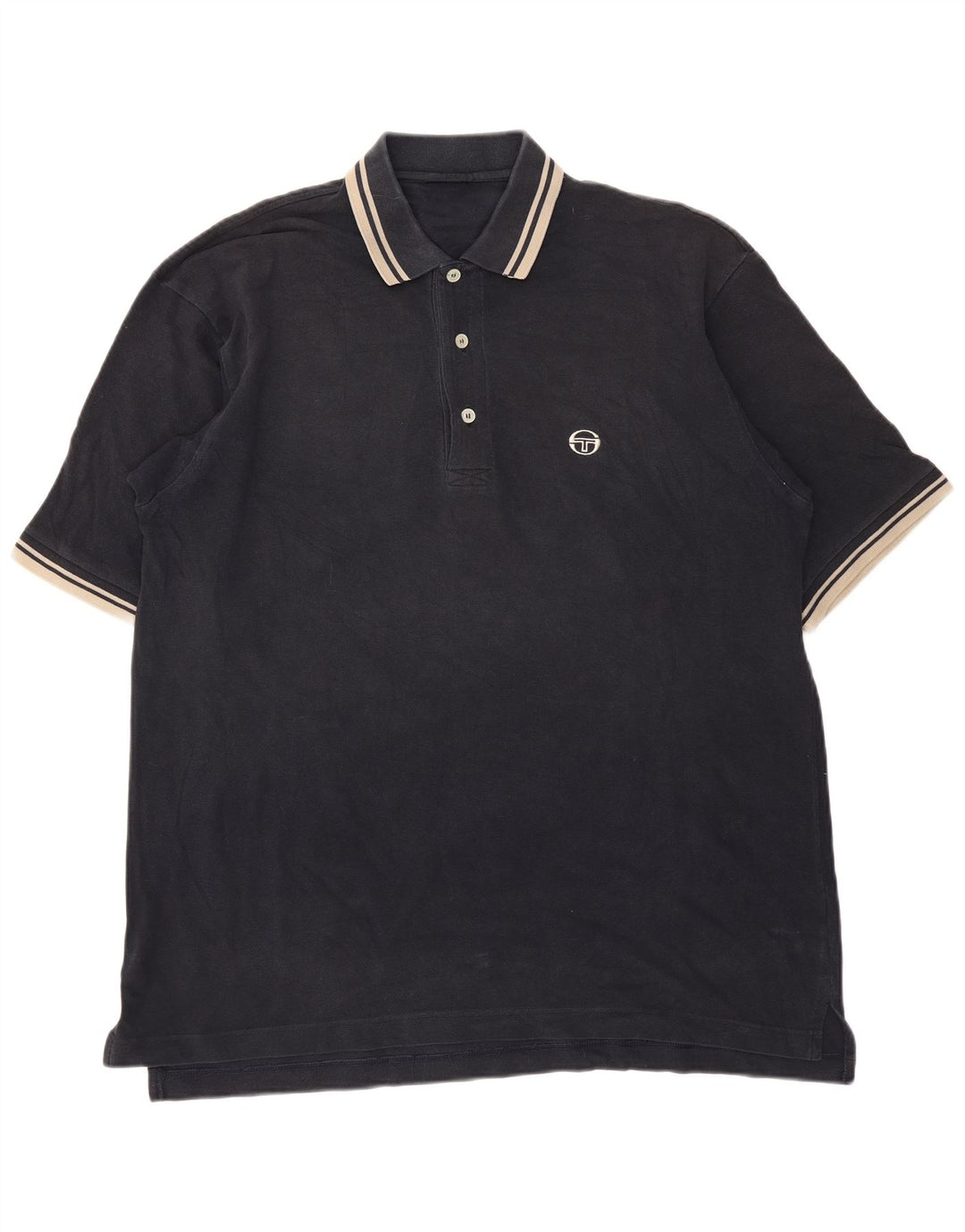 Sergio Tacchini Ανδρικό Πόλο Μπλουζάκι μεγάλο μαύρο ριγέ