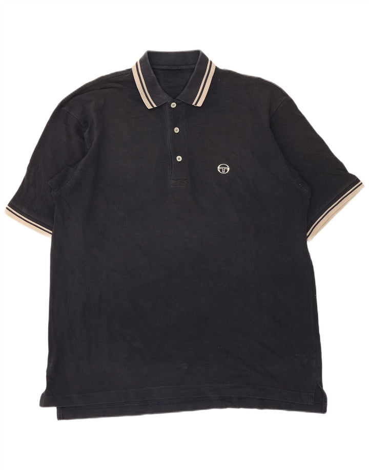 Sergio Tacchini Ανδρικό Πόλο Μπλουζάκι μεγάλο μαύρο ριγέ