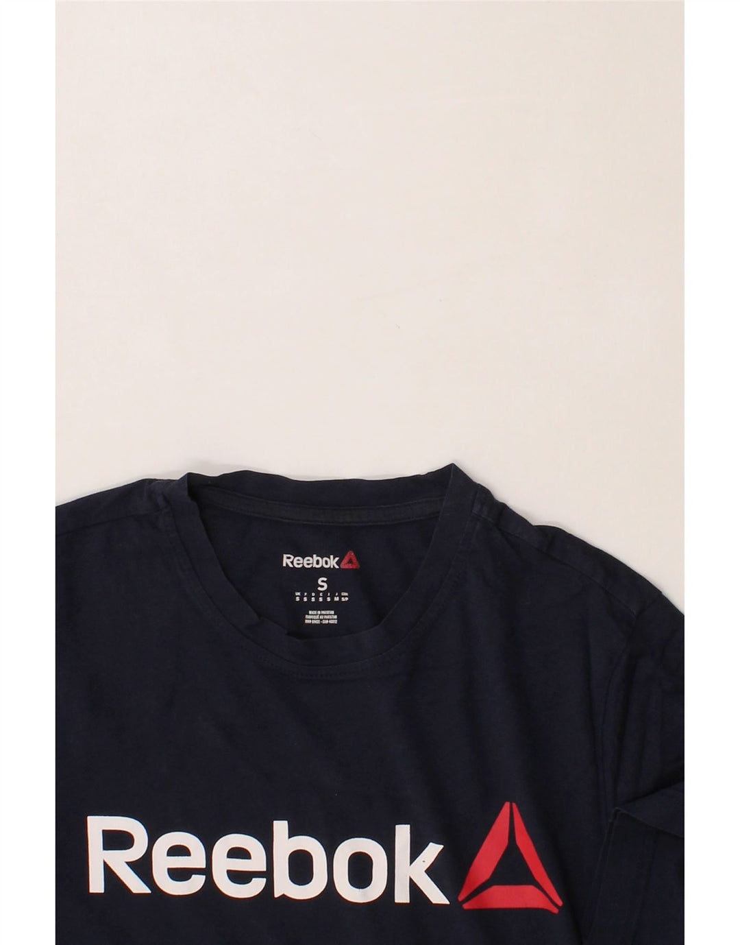 REEBOK Mens Graphic T-Shirt Top Small Navy Blue Cotton Vintage Reebok and Second-Hand Reebok from Messina Hembry 