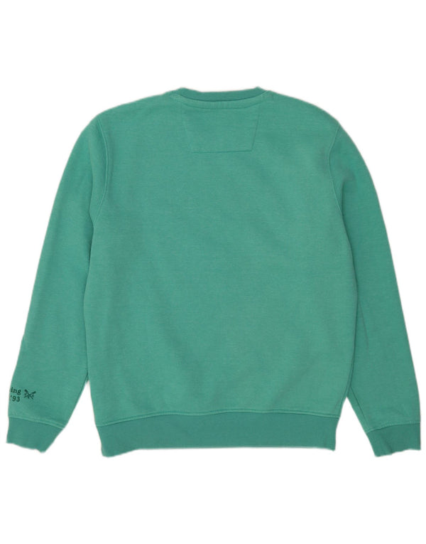 Crew Clothing Ανδρικό γραφικό φούτερ Jumper Μεγάλο πράσινο βαμβακερό