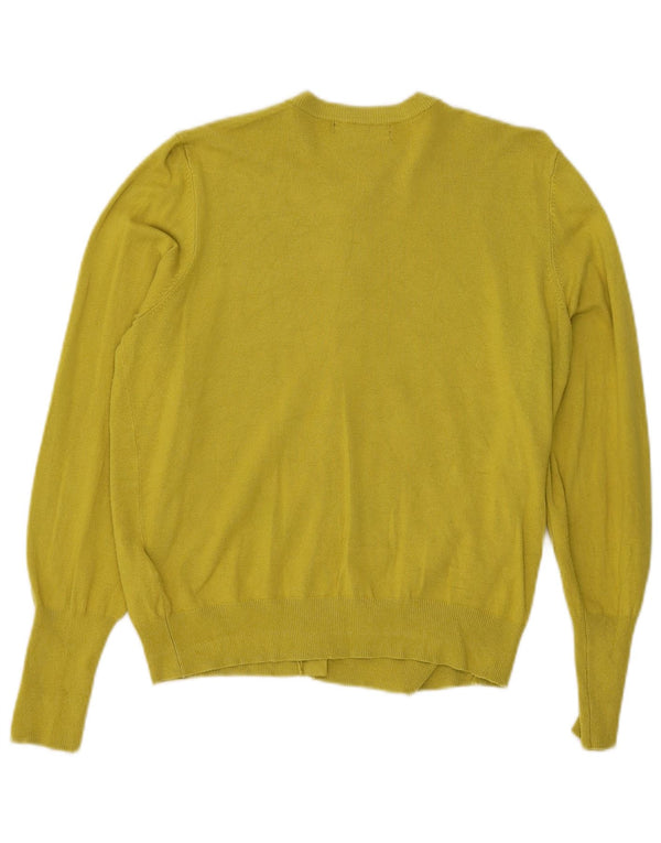 Marks & Spencer Γυναικείο πουλόβερ Crop Cardigan UK 14 Medium Yellow Viscose