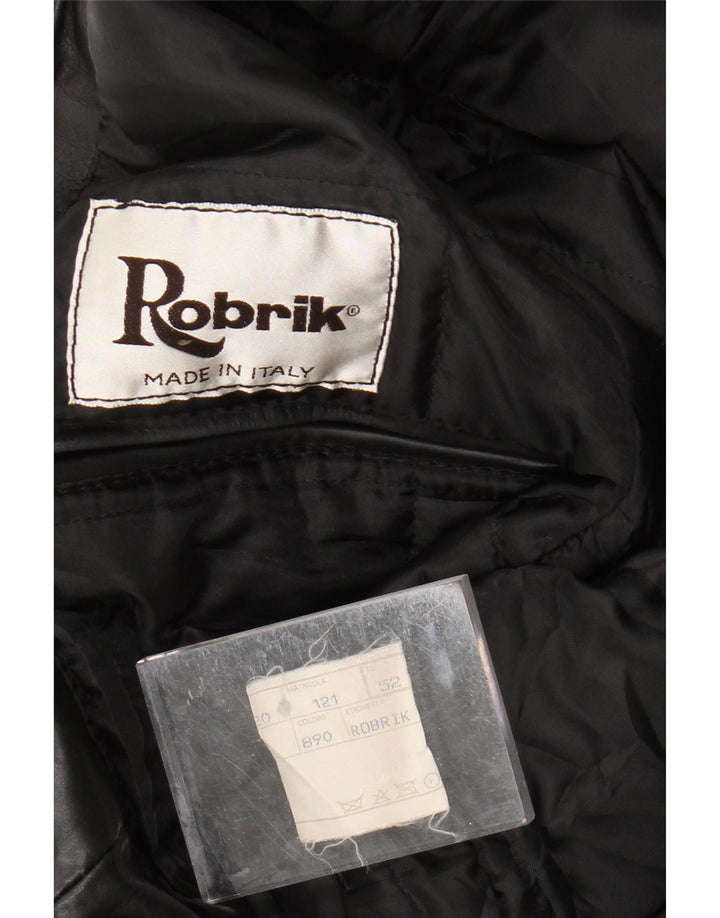 ROBRIK Ανδρικό Δερμάτινο Μπουφάν IT 52 XL Μαύρο Δερμάτινο