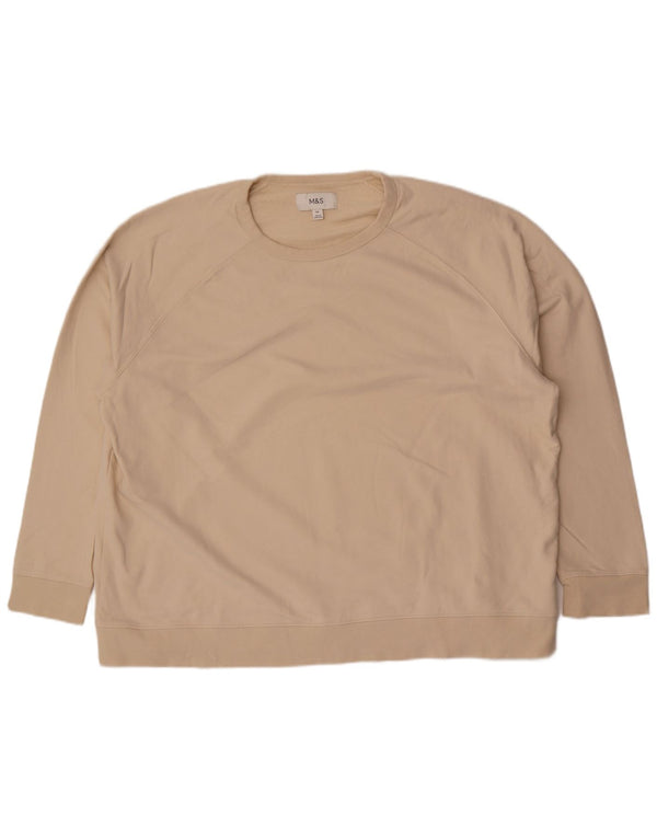 Marks & Spencer Γυναικεία Φούτερ Jumper UK 22 3XL Μπεζ βαμβακερό