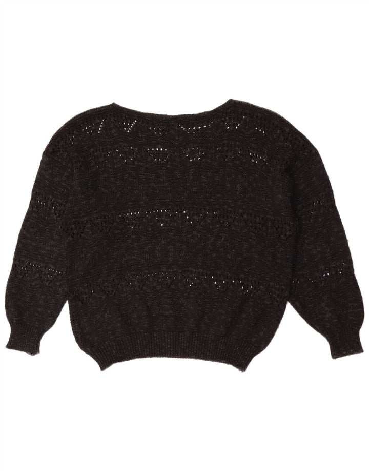 Vintage γυναικείο πουλόβερ με λαιμόκαυστο EU 40 Medium Black Geometric