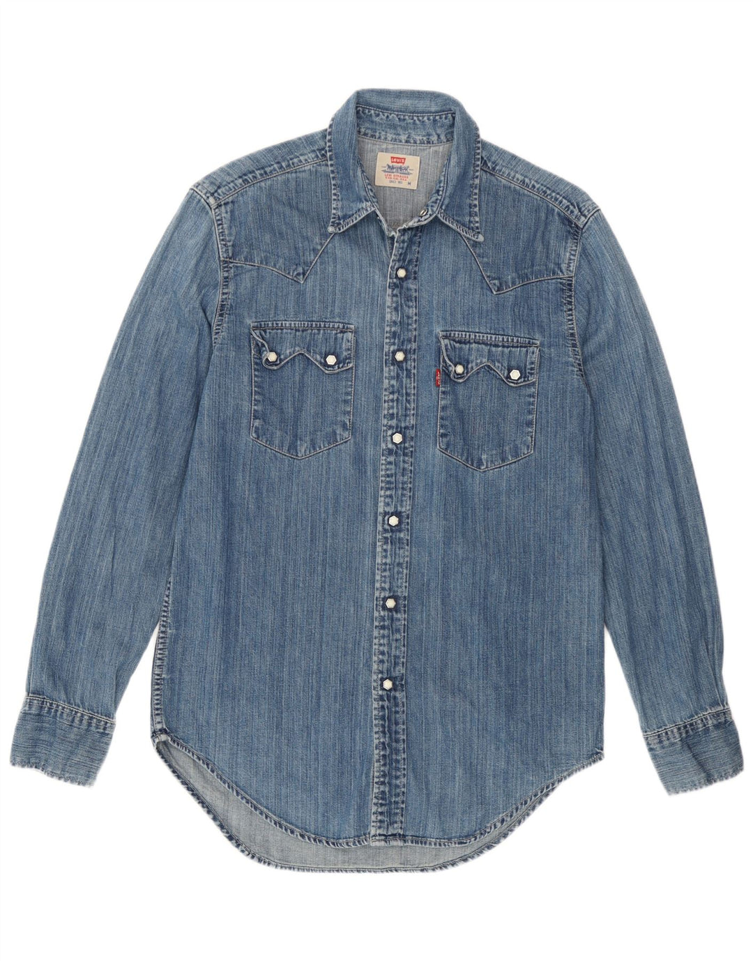 Ανδρικό τζιν πουκάμισο Levi's μεσαίο μπλε βαμβακερό