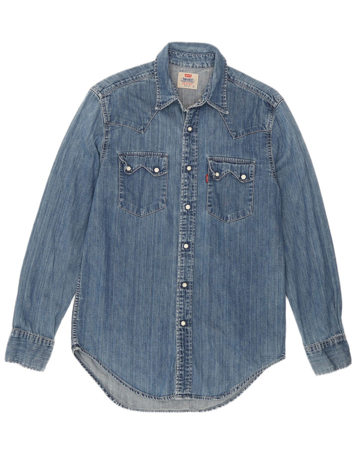 Ανδρικό τζιν πουκάμισο Levi's μεσαίο μπλε βαμβακερό