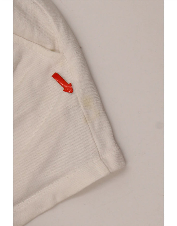 Zara Γυναικείο κανονικό καυτό παντελόνι UK 8 Μικρό λευκό βαμβακερό