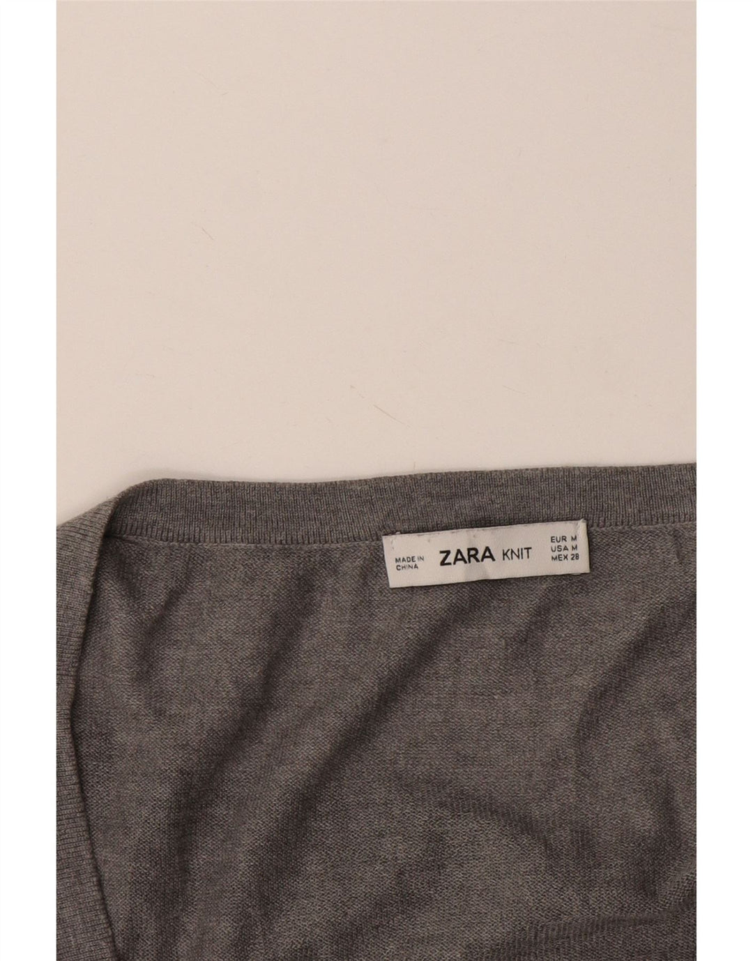 Zara Γυναικείο πουλόβερ με λαιμόκοψη μεγάλου μεγέθους UK 14 Medium Grey