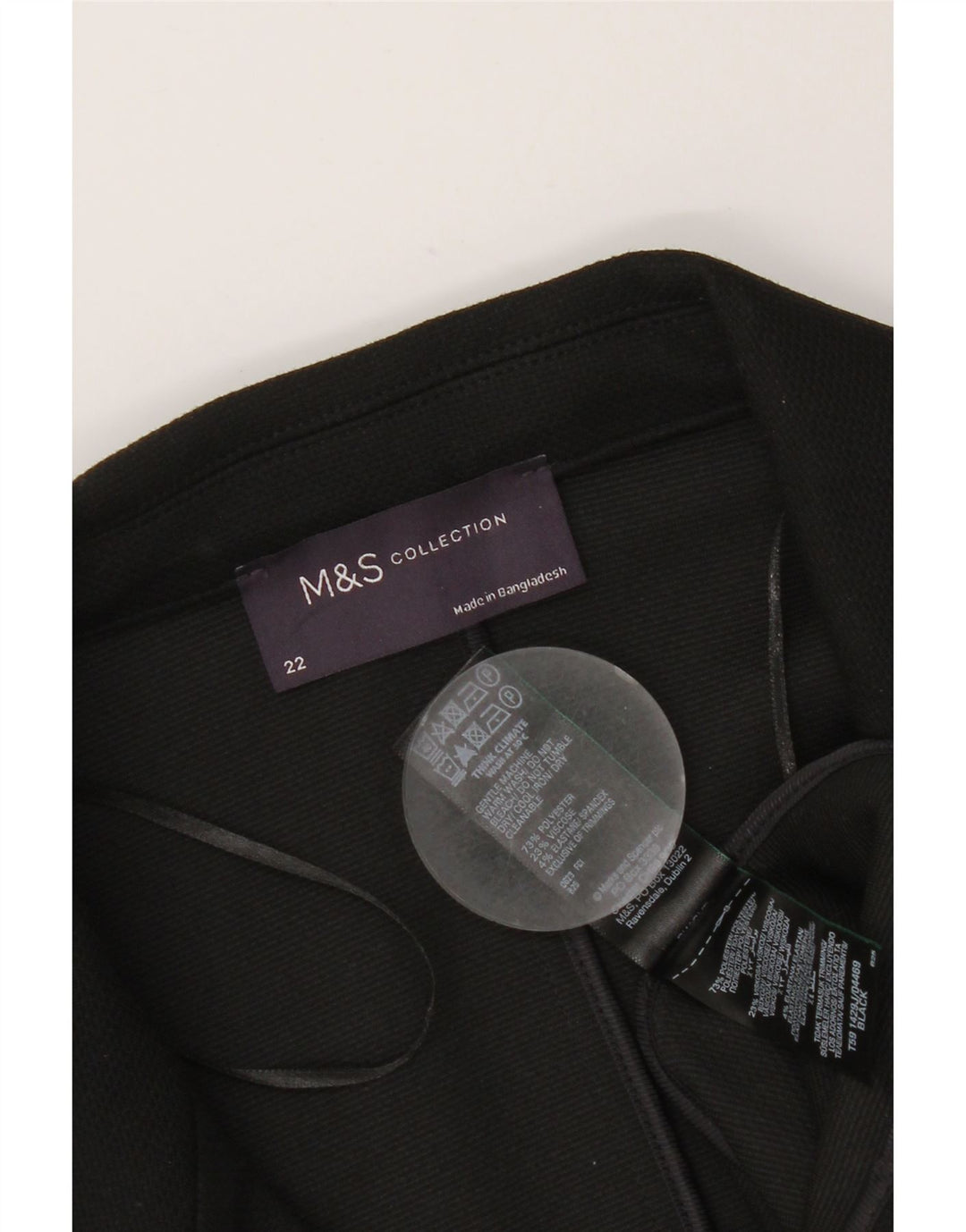 MARKS & SPENCER Γυναικείο σακάκι σακάκι με 1 κουμπί UK 22 3XL μαύρο πολυεστέρα