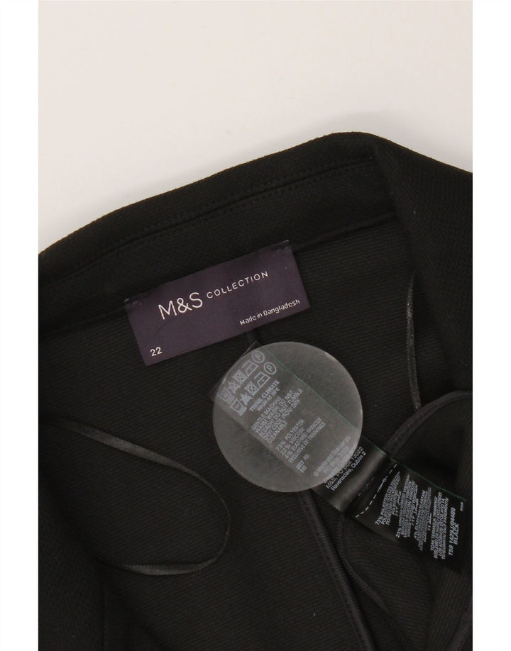 MARKS & SPENCER Γυναικείο σακάκι σακάκι με 1 κουμπί UK 22 3XL μαύρο πολυεστέρα