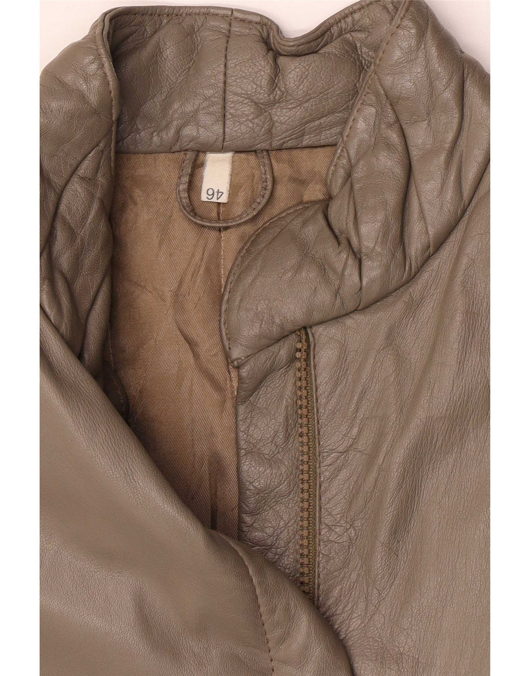 Vintage γυναικείο μπουφάν με κανονική εφαρμογή IT 46 Large Grey Leather Classic