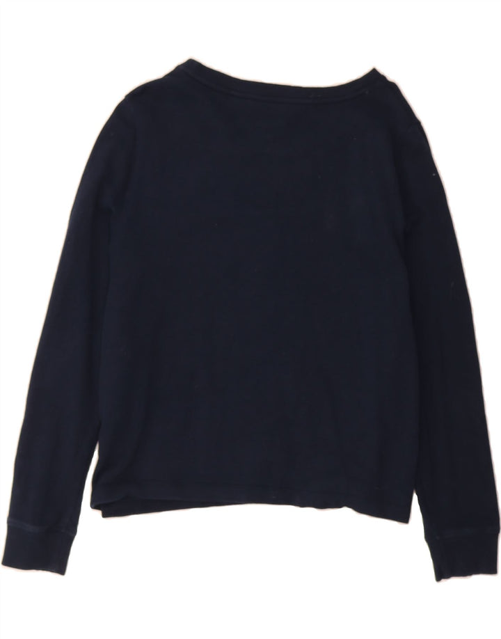 TOMMY HILFIGER Womens Sweatshirt Jumper UK 14 Medium Navy Blue Colourblock Vintage Tommy Hilfiger and Second-Hand Tommy Hilfiger from Messina Hembry 