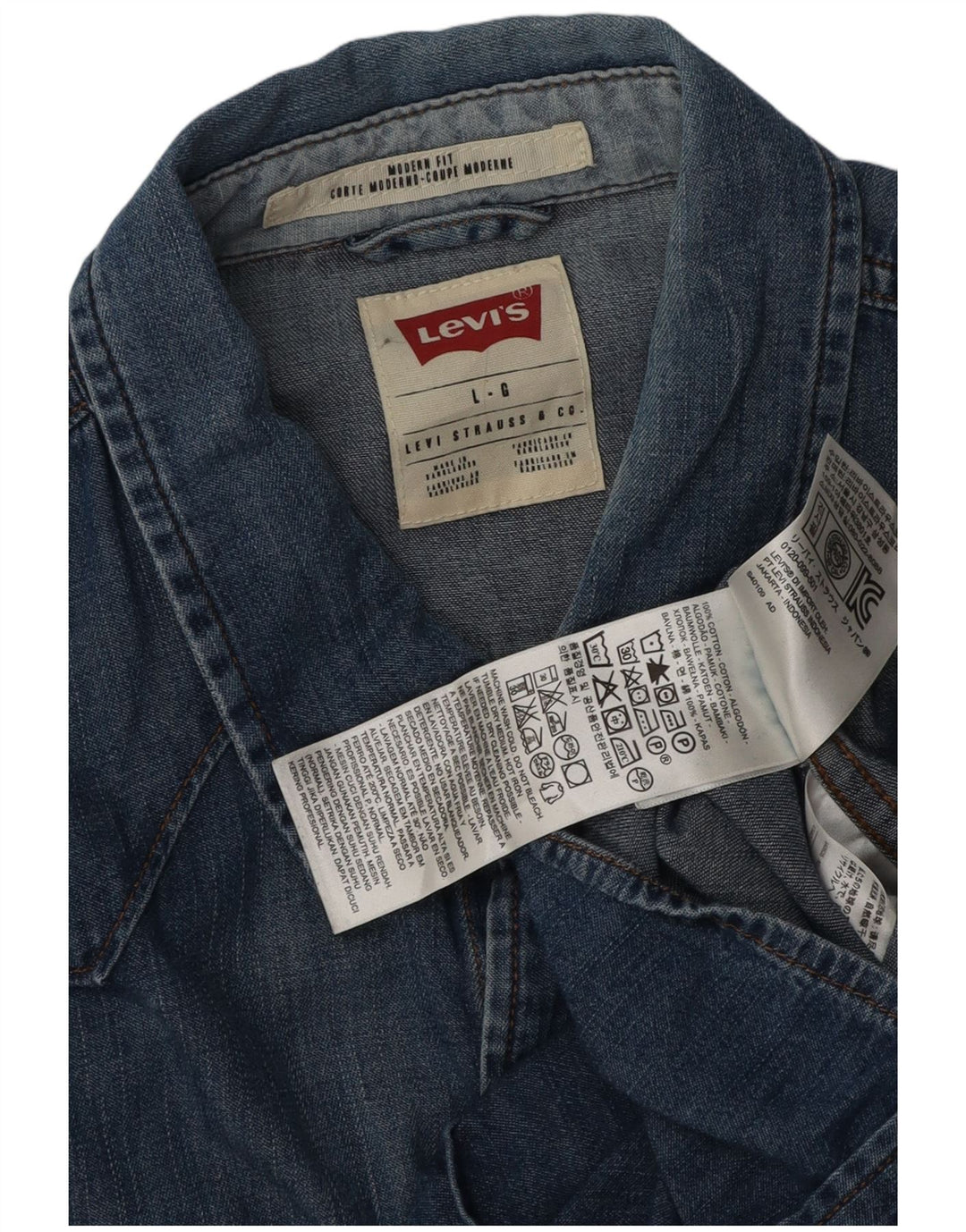 Ανδρικό τζιν πουκάμισο Levi's Modern Fit μεγάλο μπλε βαμβακερό
